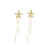 Temperament diamond five-petal flower earrings 2021 new personality long tassel earrings